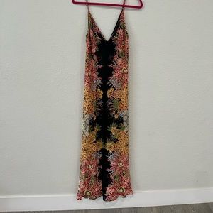 Free People colorful maxi dress with tie in back